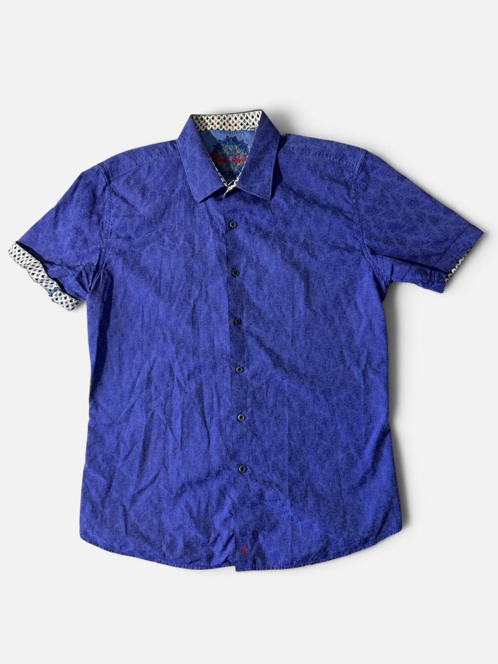 Robert Graham mens 2XL XXL floral short sleeve button up casual shirt EUC
